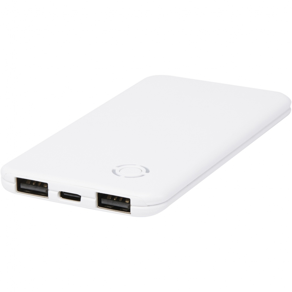 Logotrade profilprodukter bild: Slender 4 000 mAh tunn dubbel powerbank