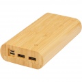 Tulda 20,000 mAh powerbank i bambu, Naturlig