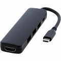 Loop RCS multimedieadapter USB 2.0–3.0 av återvunnen plast med HDMI-port, Helt svart