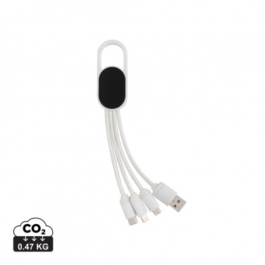 Logotrade profilprodukter bild: 4-i-1 kabel med karbinclip