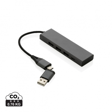 : Terra hub med 3 USB portar i RCS återvunnen aluminium