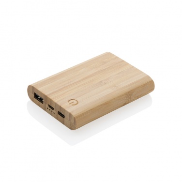 Logotrade profilreklam bild: 5.000 mAh powerbank i bambu