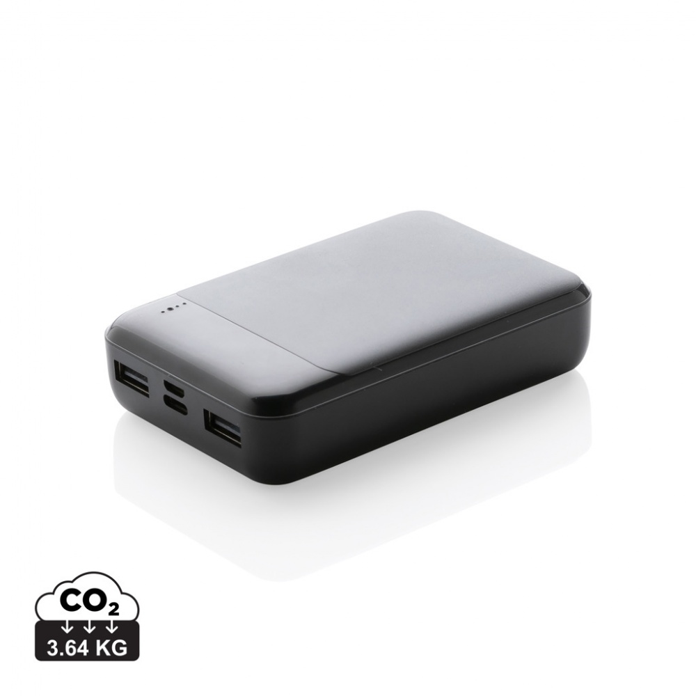 Logotrade presentreklam bild: 10.000 mAh powerbank i återvunnen plast, RCS standard