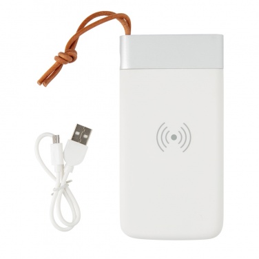 Logotrade reklamprodukter bild: Aria 8.000 mAh 5W powerbank med trådlös laddning