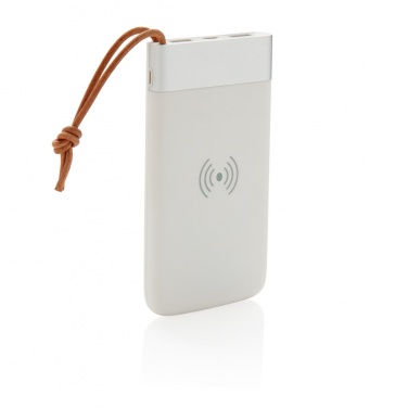 Logotrade presentreklam bild: Aria 8.000 mAh 5W powerbank med trådlös laddning