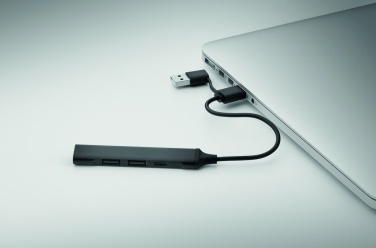 Logotrade profilreklam bild: USB 4 portar hubb 19 cm