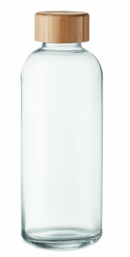 : Glasflaska med bambulock 650ml