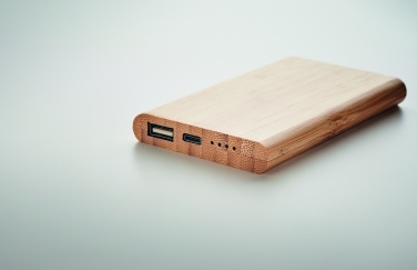 Logotrade profilreklam bild: 4000 mAh Powerbank i bambu