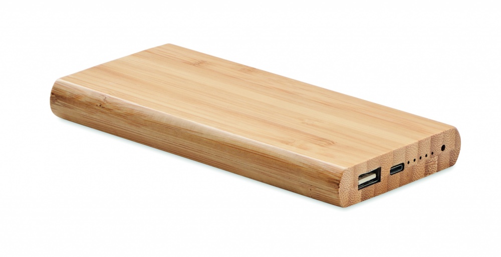 Logotrade reklamprodukter bild: 6000 mAh Powerbank i bambu