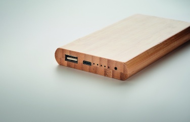 Logotrade profilreklam bild: 6000 mAh Powerbank i bambu