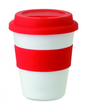 Logotrade reklamprodukter bild: Take away mugg PP silikon lock