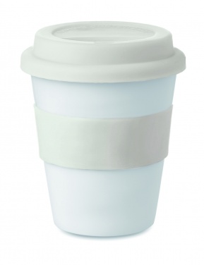 Logotrade kampanjprodukter bild: Take away mugg PP silikon lock