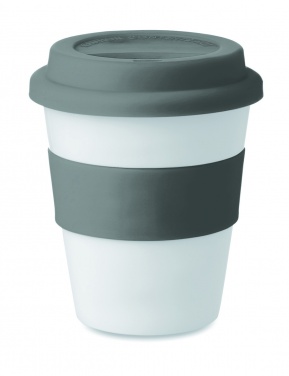 Logotrade presentreklam bild: Take away mugg PP silikon lock