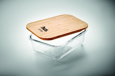 Logotrade presentreklam bild: Lunchbox i glas/bambu