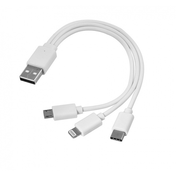 Logotrade profilreklam bild: 3 i 1 USB-kabel typ c + micro USB + lightning