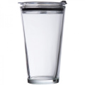 Glasmugg med lock WATTENSCHEID 400 ml, transparent