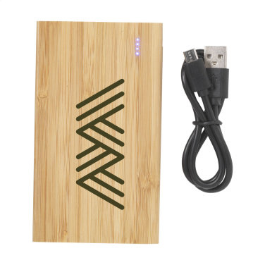 Logotrade profilprodukter bild: Bamboo 4000 Powerbank extern laddare