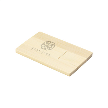 Logotrade kampanjprodukter bild: Kreditkort USB Bamboo 32 GB