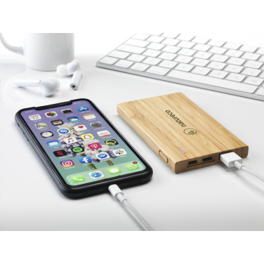 Logotrade presentreklam bild: Bamboo 4000 Powerbank extern laddare