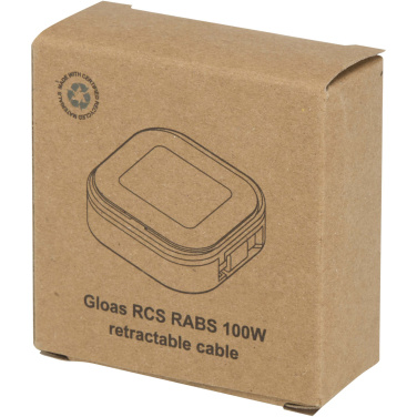 Logotrade profilreklam bild: Gloas 5-i-1 utdragbar datasynkroniseringskabel och 100 W snabbladdningskabel av återvunnet material med verktygssats för smartphone