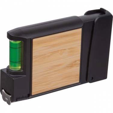 Logotrade reklamprodukter bild: 3-meters måttband med vattenpass HALIFAX