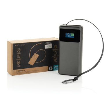 Logotrade presentreklam bild: Quantom RCS ultrasnabb PD45W 10.000mAh powerbank med display